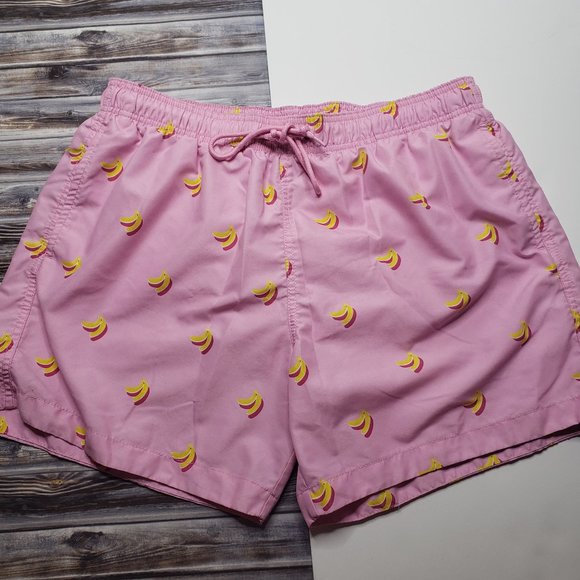 pink banana swim trunks
